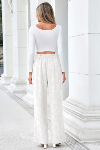 FUNYYZO Wide Leg Dress Pants for Women Work Slacks Business Casual Outfits