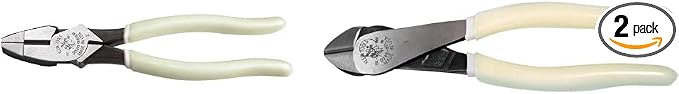 Klein Tools D20009NEGLW Side Cutter Linemans Pliers (9-Inch) and D248-8-GLW Diagonal Cutting Pliers (8-Inch) Bundle