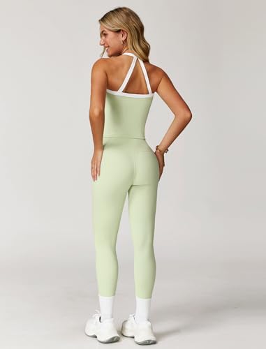 ABOCIW Workout Sets for Women 2 Piece Padded Sports Bra Tank Top High Waist Leggings Sets Gym Yoga Work Out Clothes