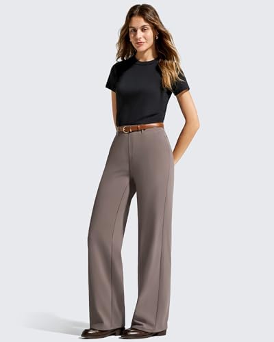 G4Free EverGoing Women's Wide Leg Dress Pants with Pockets Belt Loops