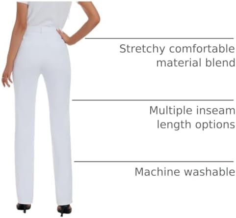 iChosy Women's Stretch Straight Leg Dress Work Pants Business Casual Slacks