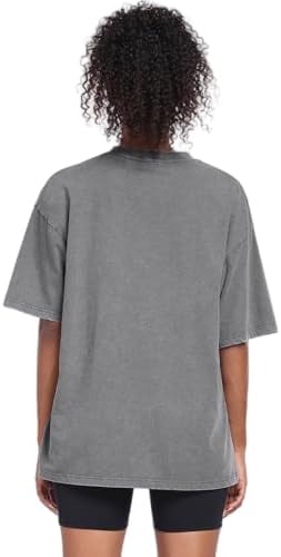 Womens Vintage Oversized T Shirts Acid Washed Baggy Cotton Tee Workout Gym Shirts Boyfriend Short Sleeve Tops