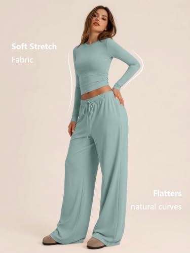Trendy Queen Women's 2 Piece 2026 Fall Fashion Lounge Set with Pockets