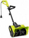 10 Amp Electric Snow Shovel, 12-Inch Corded Snow Thrower with Adjustable Handle, Dual-Blade Auger & 19 FT Throwing Distance, Lightweight Snow Blower for Driveways, Sidewalks & Patios, Black/Green