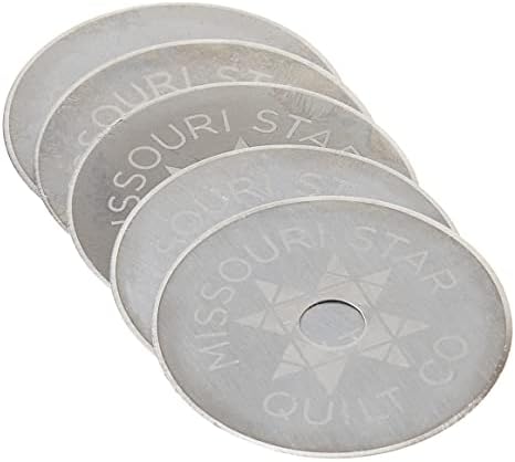 Missouri Star Universal Rotary Cutter Blades 45mm, 5 Pack | Super Sharp Replacement Blades, Fits All Rotary Cutter Handles | Fabric Trimmer Refill for Quilting and Sewing Projects