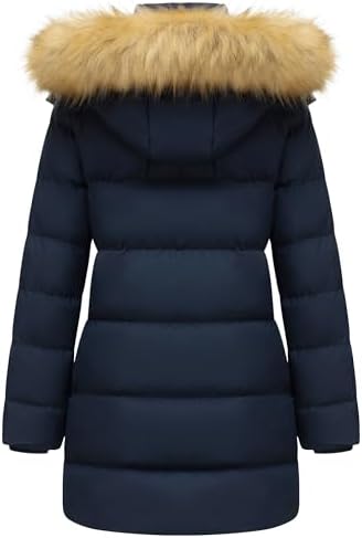 GGleaf Women's Winter Puffer Coat with Removable Fur Hood Warm Snow Jacket