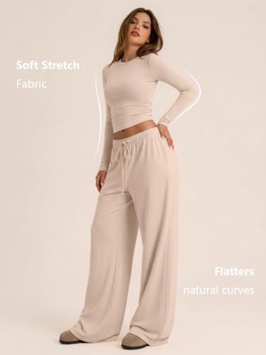 Trendy Queen Women's 2 Piece 2026 Fall Fashion Lounge Set with Pockets