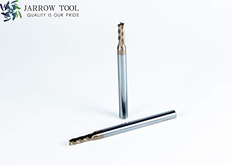 Square End Carbide Mill Set (Pack of 5) - 1/8 End Mill for Alloy Steels/Hardened Metals – 4 Flute TiAlN Coated Square Nose Milling Set for CNC Machine Milling Tools