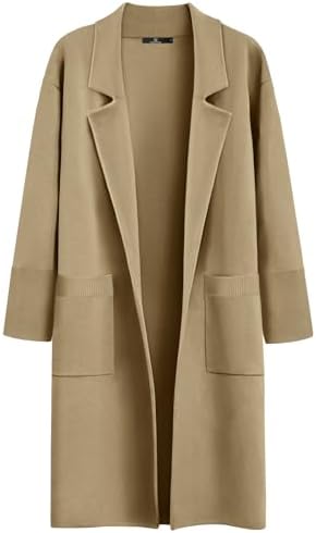 LILLUSORY Women's Long Cardigan Sweaters Fall Oversized Jacket Trench Coats