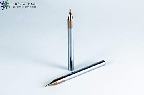 Carbide Ball Nose End Mill for CNC Machine Milling Tools, for Alloy Steels/Hardened Metals - 2 Flute - 55HRC TiAlN Coated (5Pcs, 1/32)