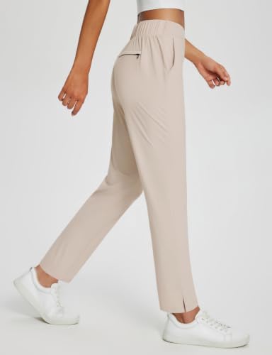baleaf Womens Business Casual Pants Stretch Travel Pants On Airport with Zipper Pockets Dressy Slacks Golf Work Pull on