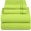 Hearth & Harbor Cal King Size Sheets - 4 Piece Bed Sheet Set, Hotel Luxury Double Brushed Bed Sheets - Extra Soft Bedding Sheets & Pillowcases, California King, Garden Green