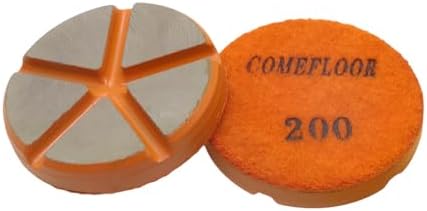 Hybrid Ceramic Transitional Diamond Polishing Pucks for Concrete Terrazzo Floor, 3 Inch Hook and Loop Aggressive Floor Grinding Discs, 200# 3PCS