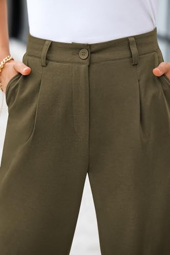 CFLONGE Womens Ankle Work Pants Trousers Casual Slacks
