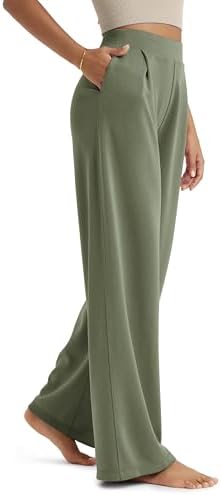 ODODOS Modal Soft Wide Leg Pants for Women High Waist Casual Relaxed Pants with Pockets-27/29"/ 31" Inseam