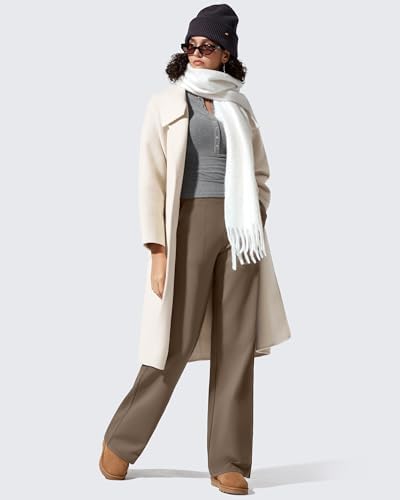 G4Free EverGoing Fleece Lined Wide Leg Pants for Women Dressy Work Casual