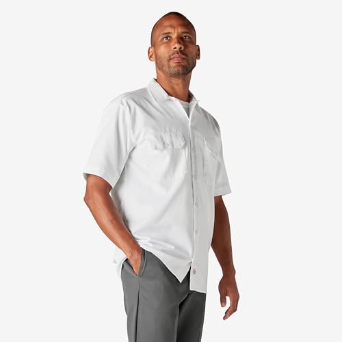 Dickies Men’s Short Sleeve Work Shirt – Durable Twill Button Down Shirts for Men, Lightweight Uniform for Daily Wear