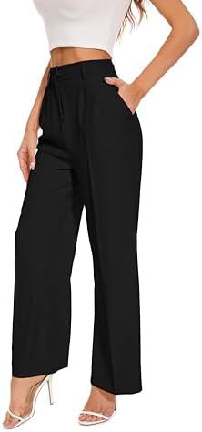 FUNYYZO Wide Leg Dress Pants for Women Work Slacks Business Casual Outfits