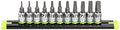 GRIPEDGE HEX Bit Socket Set | 11-PC - 1/4'' Drive Short SAE RPT Hex Driver Set | Sizes 1/16'' - 9/32'' | Made With S2 Steel | Includes Premium Aluminum Storage Rail |