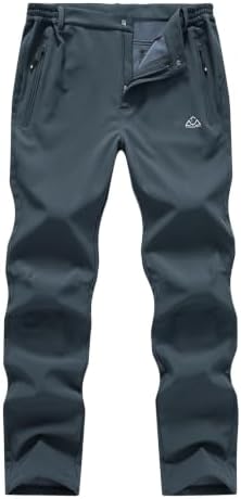 BASUDAM Men's Work Pants Softshell Winter Fleece Lined Insulated Outdoor