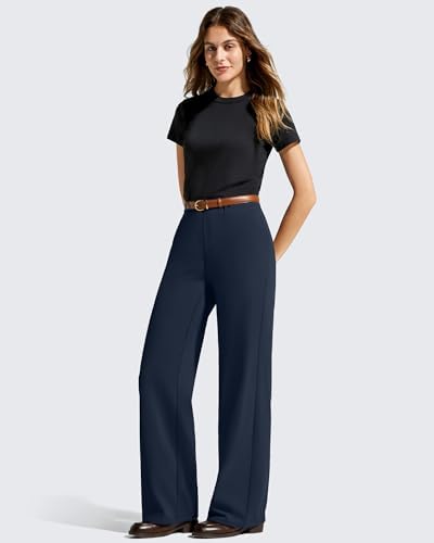 G4Free EverGoing Women's Wide Leg Dress Pants with Pockets Belt Loops
