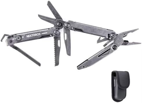 NEXTORCH PIONEER 14-IN-1 Multi-tools Full-Size,Versatile Multi-tool Set with Scissors Needle Nose Pliers Pocket Clip Multi-tool (STONE WASHED FINISH)