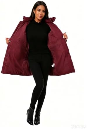 GGleaf Women's Winter Puffer Coat with Removable Fur Hood Warm Snow Jacket