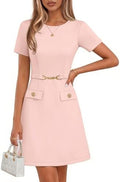 MEROKEETY Women's Summer Business Casual Work Office Mini Dress