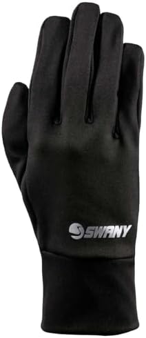Swany Women's Supreme Snow Sports Ski Smooth Grain Leather Mitts with Removable Stretch Fleece Touchscreen Compatible Glove