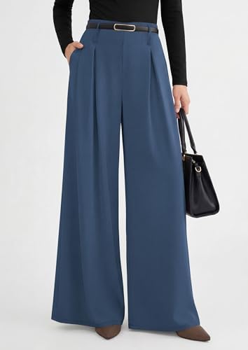 PRETTYGARDEN Womens Wide Leg Dress Pants Flowy Trousers