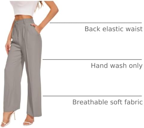 FUNYYZO Wide Leg Dress Pants for Women Work Slacks Business Casual Outfits