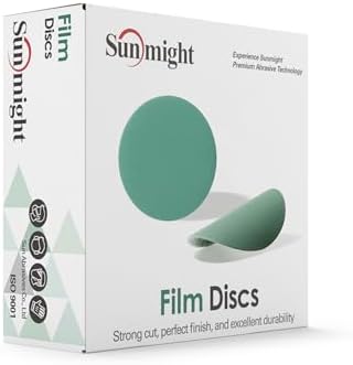 Sunmight Film Grip No Hole 6 Inch Sanding Discs - 2000 Grit, Premium Aluminum Oxide - Strong Film Backing for Automotive, Marine, Wood & Metal Applications - Excellent Cutting and Long Life (50 Pcs)