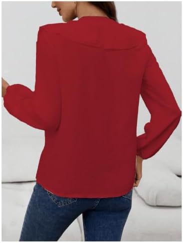 GORGLITTER Women's Ruffled Top Blouses Dressy Business Casual Outfits