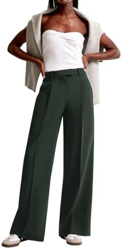 NIMIN Women Wide Leg Work Pants High Waisted Dress Trousers with Pockets