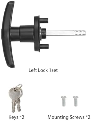 Truck Cap T-Handle Lock for Camper Shell Replacement Locking Latch Parts, Truck Bed Topper Door Locking Accessories Kit with Keys - L