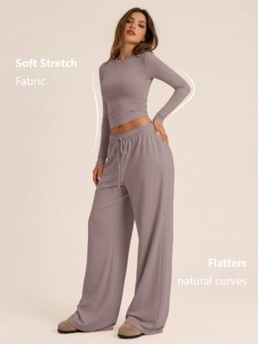 Trendy Queen Women's 2 Piece 2026 Fall Fashion Lounge Set with Pockets
