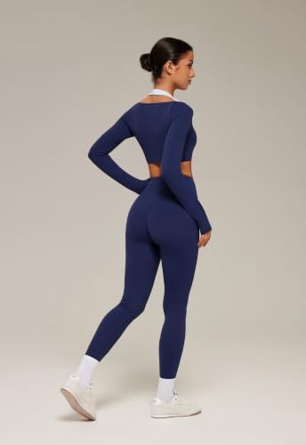 SUUKSESS Women 2 Piece Workout Sets Double Layer Padded Pilates Outfits