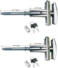 Dixie Narco T-Handle Replacement Whole Set Assembled with High Security Lock (Chrome Pack of 2, Assembled w/High Security Pagoda Lock)