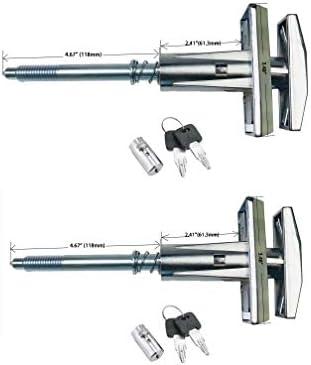 Dixie Narco T-Handle Replacement Whole Set Assembled with High Security Lock (Chrome Pack of 2, Assembled w/High Security Pagoda Lock)