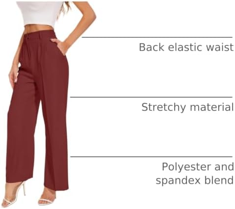 FUNYYZO Wide Leg Dress Pants for Women Work Slacks Business Casual Outfits