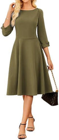 GRACE KARIN Work Dresses for Women Fit and Flare Midi Dress