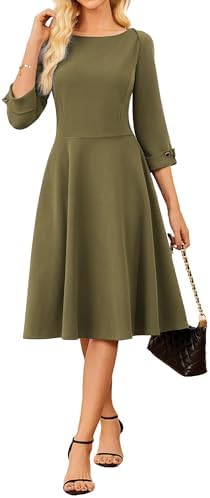 GRACE KARIN Work Dresses for Women Fit and Flare Midi Dress