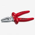 NWS 7" High Leverage Combination Pliers CombiMax 1000V - Matte Chromium - Plastic Grip