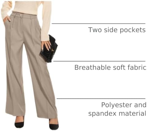 FUNYYZO Wide Leg Dress Pants for Women Work Slacks Business Casual Outfits