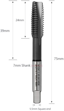 Tools M10 x 1.5 Spiral Point Threading Tap, Metric Machine Threading Tap High Speed Steel Cobalt(HSSCo) With AlTiN Coating, Round Shank with Square End， H2 Tolerance, 2pcs