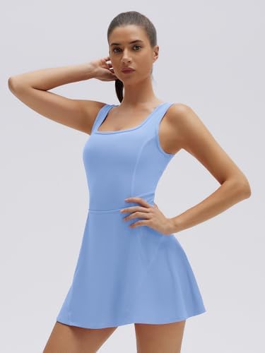 SUUKSESS Tennis Dress with Shorts Underneath Easy Peasy Athletic Dresses
