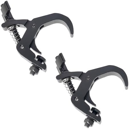 jindaaduio Stage Light Clamp, Lighting Truss Clamps for DJ light, 40mm-60mm Light Clamp Hook, Truss C-Clamp Used for Par Light,Spotlight and Moving Head(2 pcs Black)