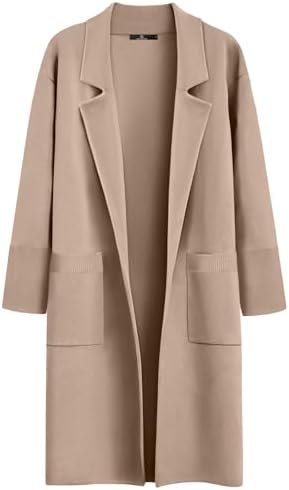 LILLUSORY Women's Long Cardigan Sweaters Fall Oversized Jacket Trench Coats