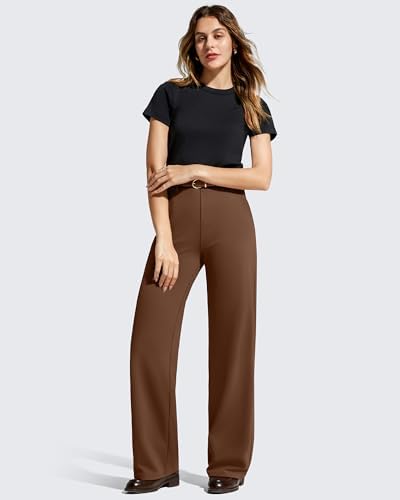 G4Free EverGoing Women's Wide Leg Dress Pants with Pockets Belt Loops