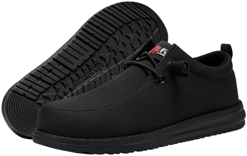 LARNMERN Steel Toe Loafers Women Slip On Work Safety Shoes Walking Sneakers